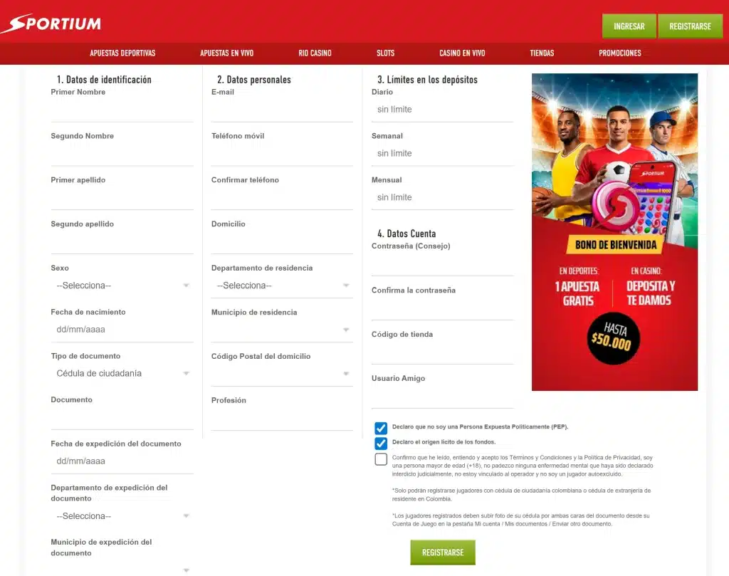 Sportium registro